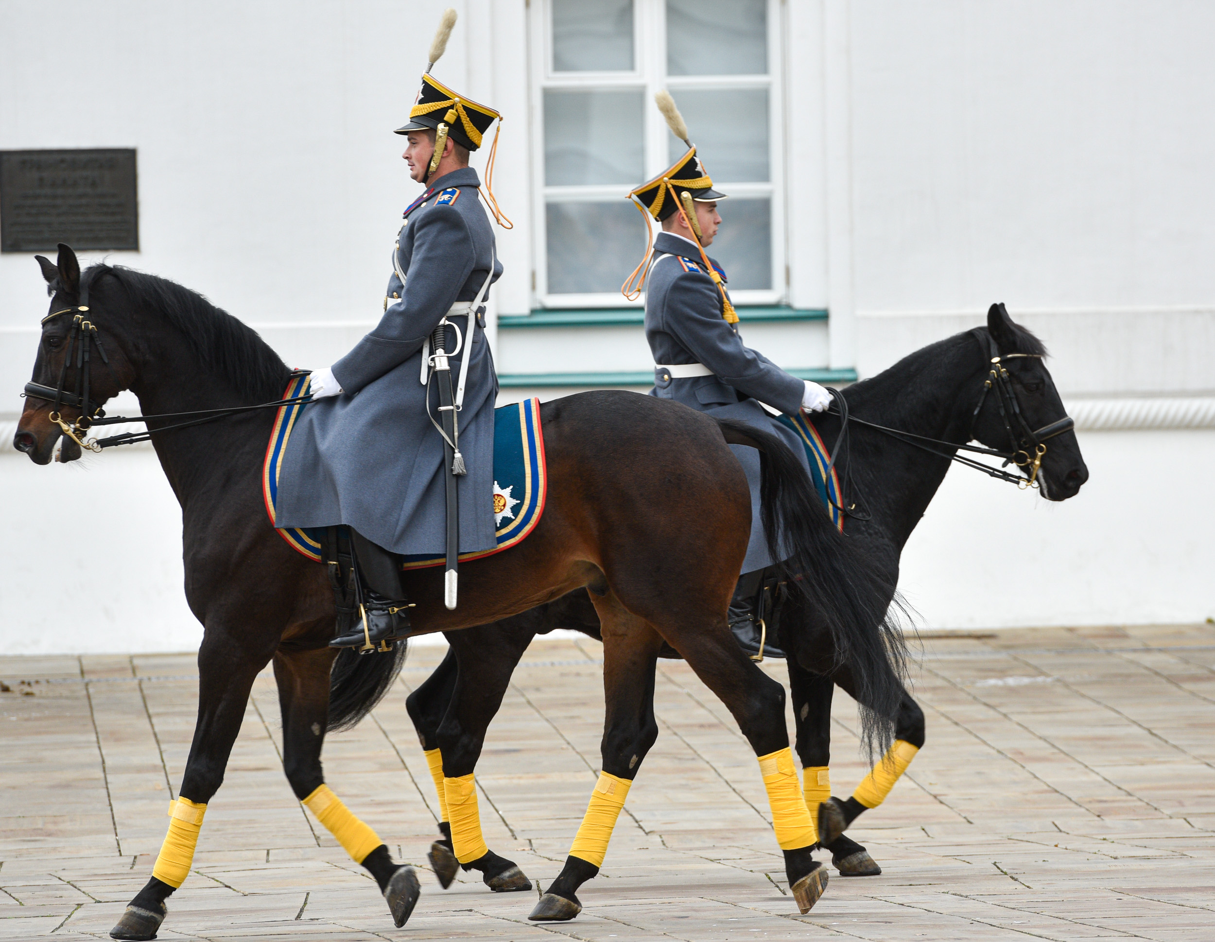 развод пеших и конных караулов президентского полка в кремле