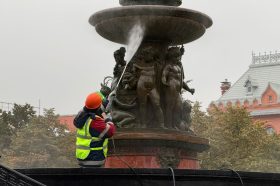Петровский фонтан подготовили к зиме. Фото: Telegram-канал Комплекса городского хозяйства Москвы
