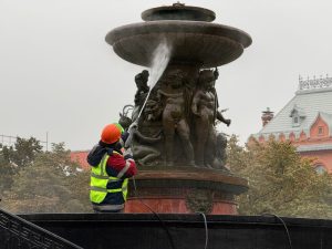 Петровский фонтан подготовили к зиме. Фото: Telegram-канал Комплекса городского хозяйства Москвы